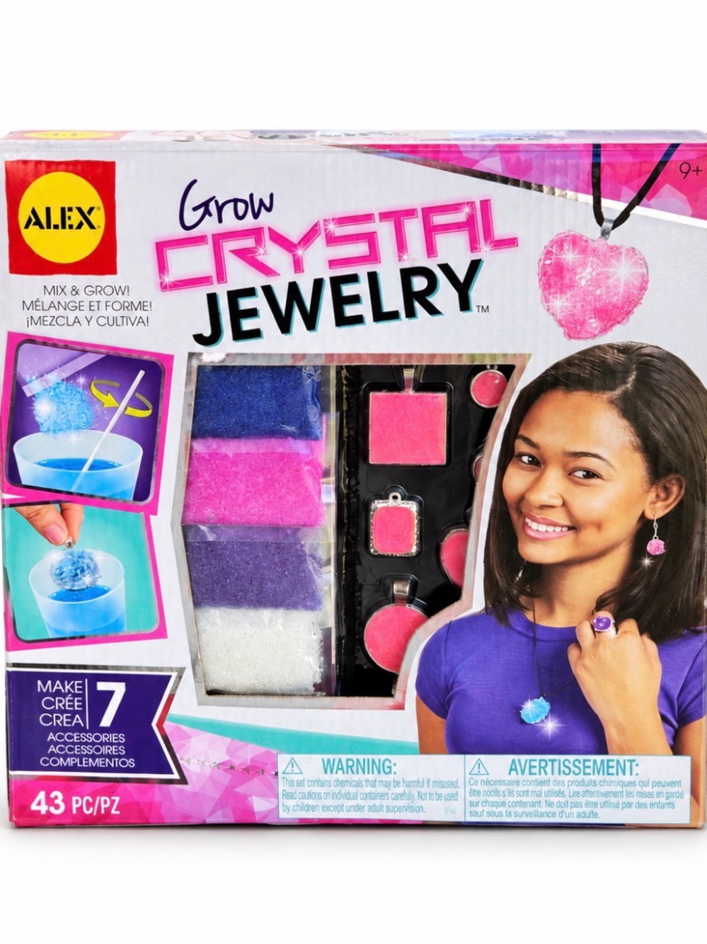 Grow Crystal Jewelry Kit โ Pink, Purple, Blue & White
